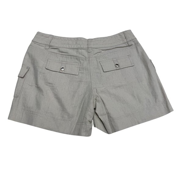 NWT White House Black Market Women's Beige Linen Blend Cargo Shorts, Size 2 NWT - Picture 2 of 9